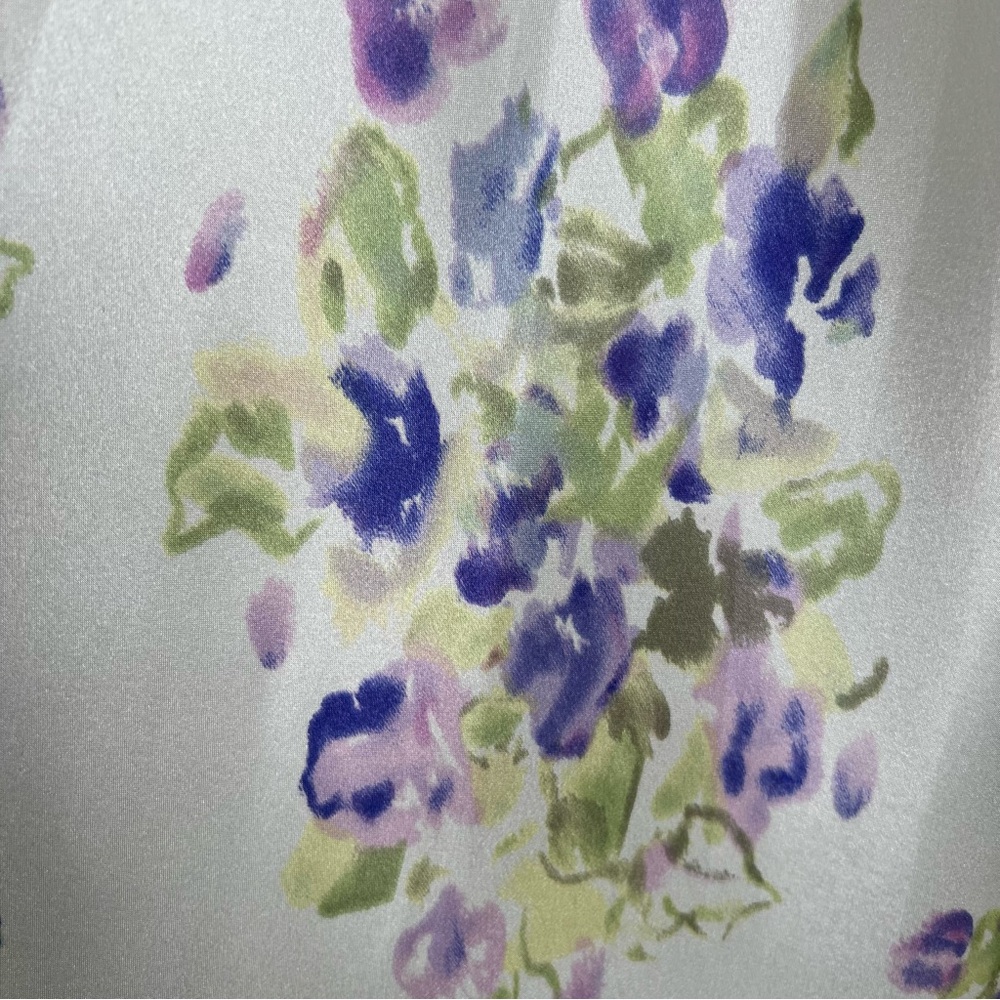 Natori for Saks Fifth Avenue Cream and Purple Floral Print Slip Dress Chemise 1X - Picture 9 of 16